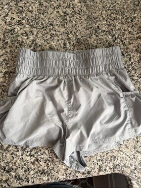 FP Movement by Free People Light Gray High-Waist Athletic Shorts